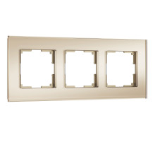 Рамка из стекла на 3 поста Senso шампань soft-touch W0033111