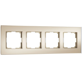 Рамка из стекла на 4 поста Senso шампань soft-touch W0043111