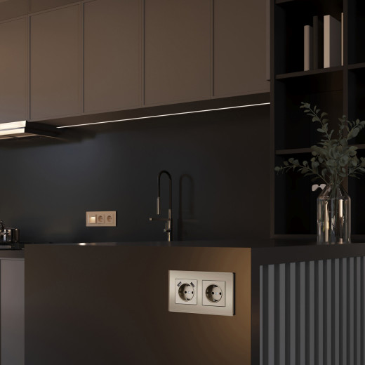 Рамка из стекла на 2 поста Senso шампань soft-touch W0023111