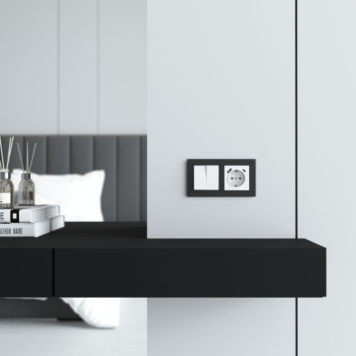 Рамка из стекла на 2 поста Senso черный soft-touch W0023108