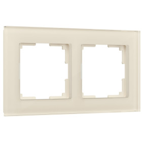 Рамка из стекла на 2 поста Favorit молочный W0021141