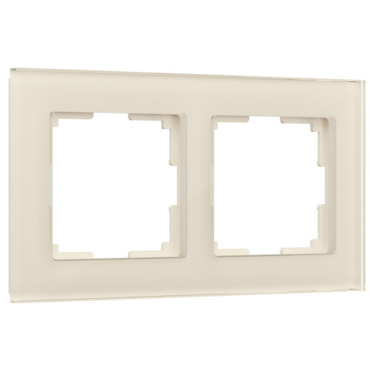 Рамка из стекла на 2 поста Favorit молочный W0021141