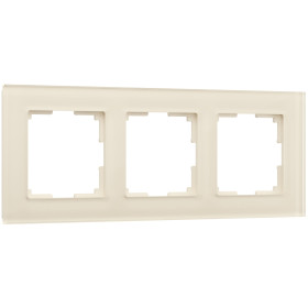Рамка из стекла на 3 поста Favorit молочный W0031141