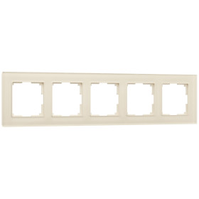 Рамка из стекла на 5 постов Favorit молочный W0051141
