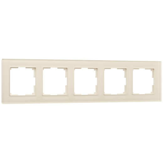 Рамка из стекла на 5 постов Favorit молочный W0051141