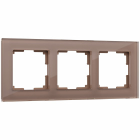 Рамка из стекла на 3 поста Favorit латте W0031142