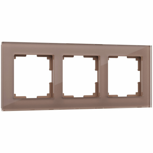 Рамка из стекла на 3 поста Favorit латте W0031142