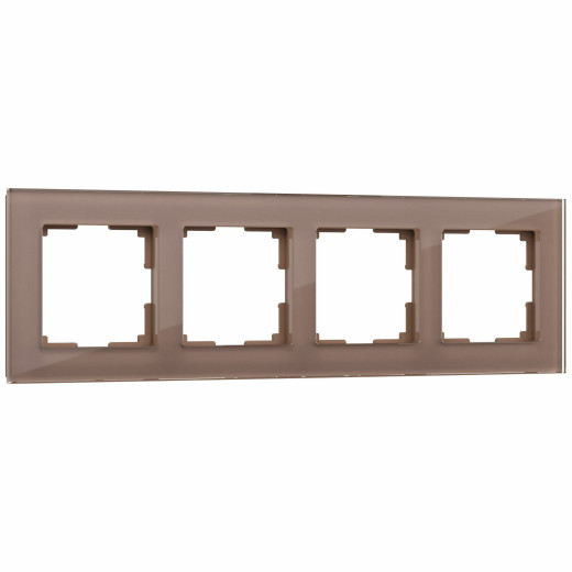 Рамка из стекла на 4 поста Favorit латте W0041142