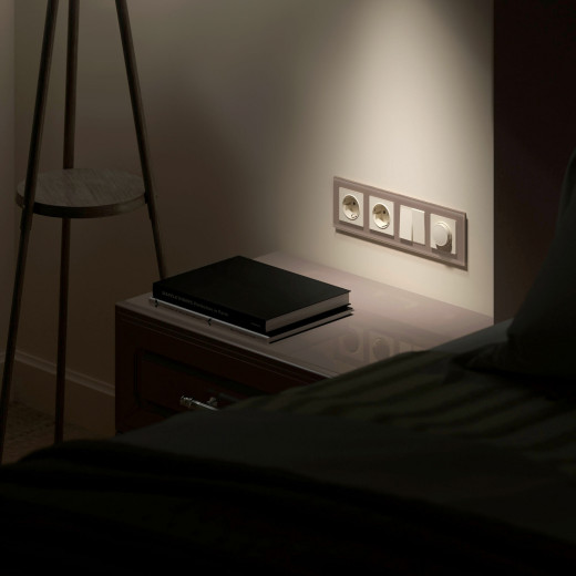 Рамка из стекла на 4 поста Favorit латте W0041142