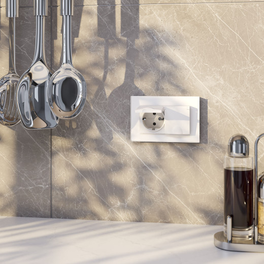 Рамка из стекла для двойной розетки Favorit белый W0081101