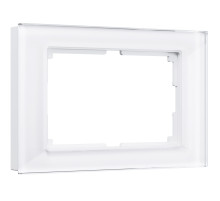 Рамка из стекла для двойной розетки Favorit белый W0081101