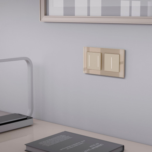 Рамка из стекла на 2 поста Favorit шампань W0021111