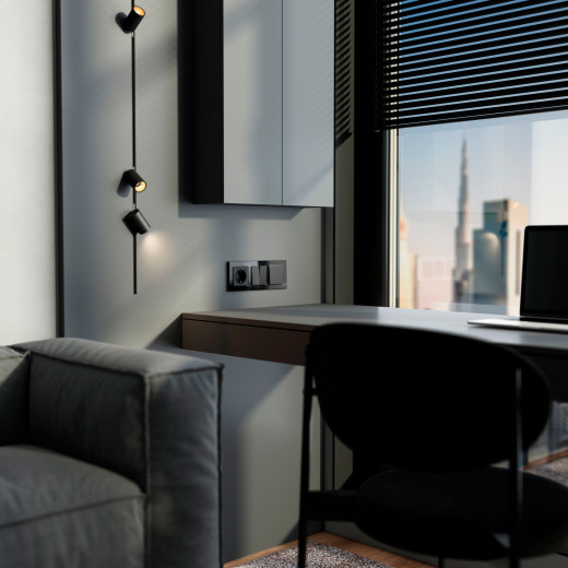 Рамка из стекла на 3 поста Favorit черный W0031108