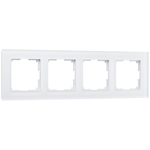 Рамка из стекла на 4 поста Favorit белый матовый W0041105