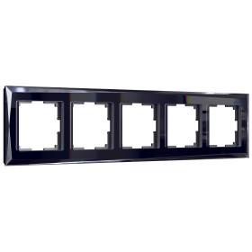 Рамка из стекла на 5 постов Diamant черный W0051208