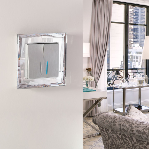 Рамка из стекла на 1 пост Diamant зеркальный W0011220