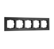 Рамка из металла на 5 постов AluMax черный алюминий W0053508