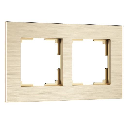 Рамка из металла на 2 поста АluMax шампань алюминий W0023511