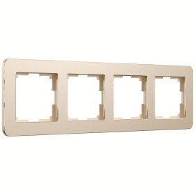 Рамка из металла на 4 поста Platinum шампань W0042611