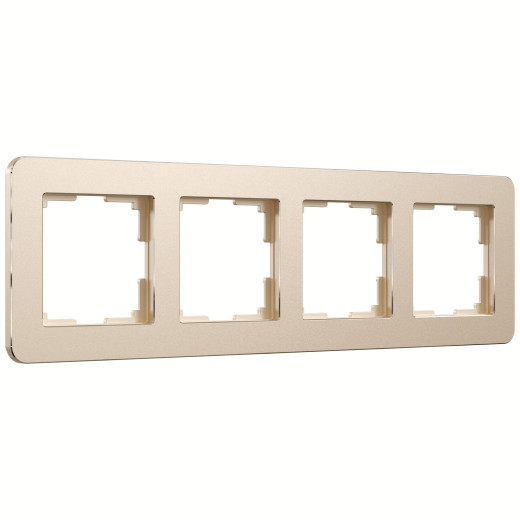 Рамка из металла на 4 поста Platinum шампань W0042611