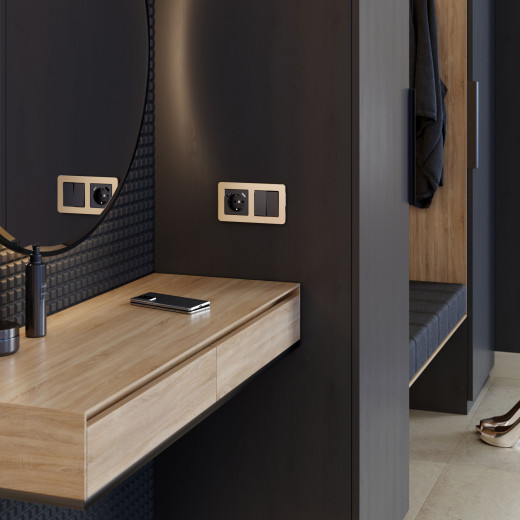 Рамка из металла на 2 поста Platinum шампань W0022611