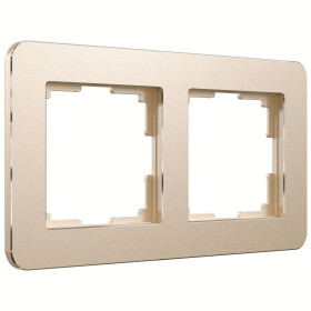 Рамка из металла на 2 поста Platinum шампань W0022611