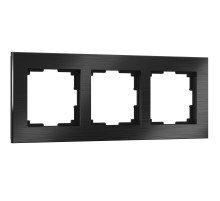 Рамка из металла на 3 поста Аluminium черный алюминий W0031708