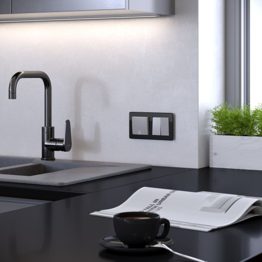 Рамка из акрила на 2 поста Acrylic черный W0022708