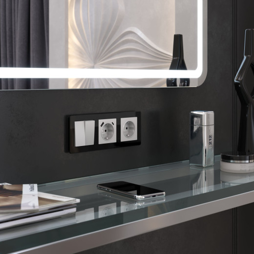 Рамка из акрила на 3 поста Acrylic черный W0032708