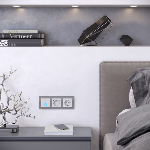 Рамка из акрила на 3 поста Acrylic графит W0032704