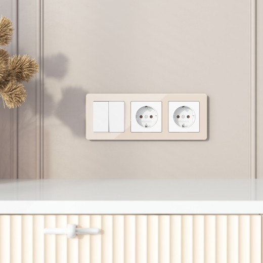 Рамка из акрила на 3 поста Acrylic айвори W0032743