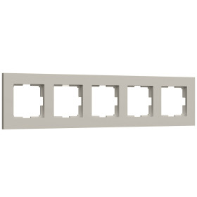 W0052917/ Рамка на 5 постов Slab (дымчатый софт) W0052917