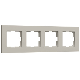 W0042917/ Рамка на 4 поста Slab (дымчатый софт) W0042917