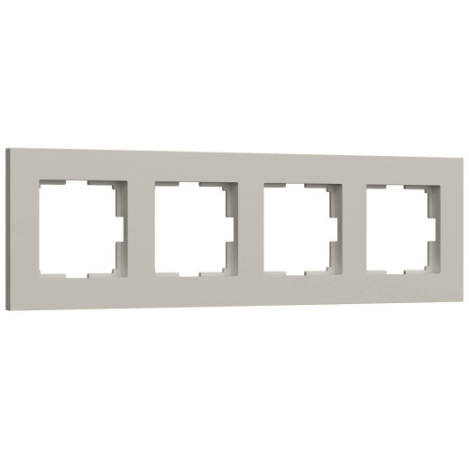 W0042917/ Рамка на 4 поста Slab (дымчатый софт) W0042917