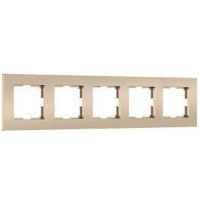 W0052911/ Рамка на 5 постов Slab (шампань софт) W0052911