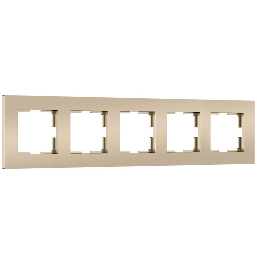 W0052911/ Рамка на 5 постов Slab (шампань софт) W0052911