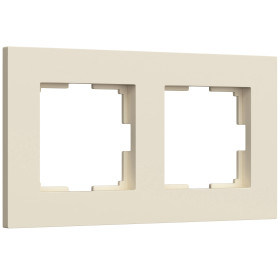 Рамка из поликарбоната на 2 поста Slab айвори софт W0022962