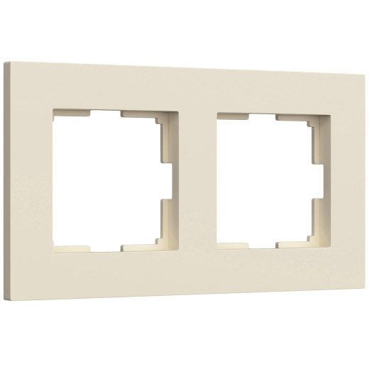 Рамка из поликарбоната на 2 поста Slab айвори софт W0022962