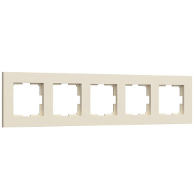 Рамка из поликарбоната на 5 постов Slab айвори софт W0052962