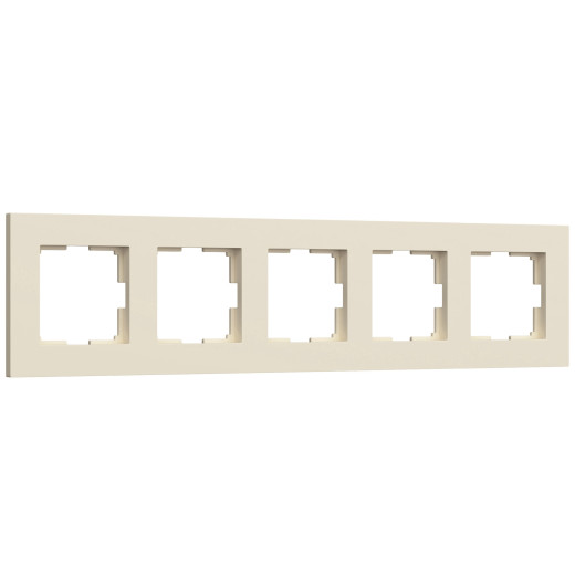 Рамка из поликарбоната на 5 постов Slab айвори софт W0052962