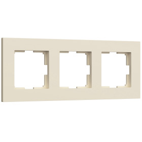 Рамка из поликарбоната на 3 поста Slab айвори софт W0032962