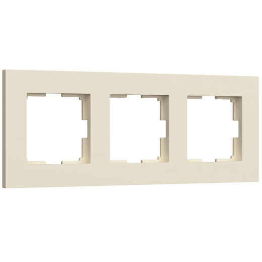 Рамка из поликарбоната на 3 поста Slab айвори софт W0032962