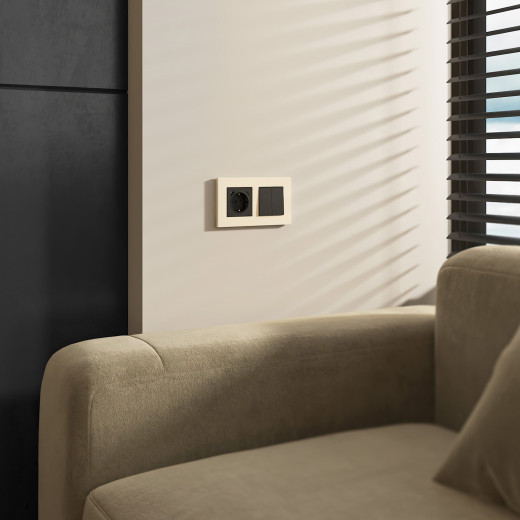 Рамка из поликарбоната на 2 поста Slab айвори софт W0022962