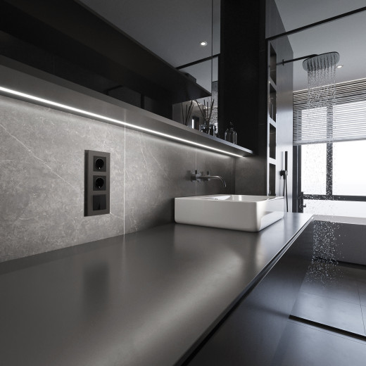 Рамка из поликарбоната на 3 поста Slab бронза софт W0032963