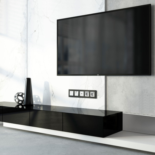 Рамка из поликарбоната на 5 постов Slab черный софт W0052908