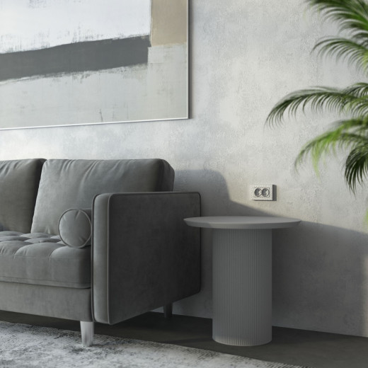 Рамка из поликарбоната для двойной розетки Hammer серебряный W0082406