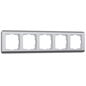 Рамка из поликарбоната на 5 постов Stream серебряный W0052106