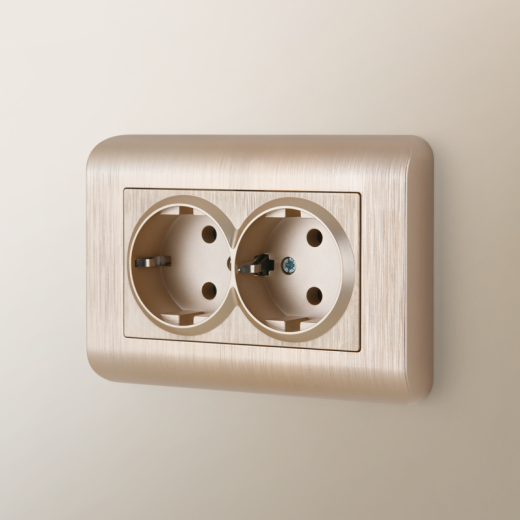 Рамка из поликарбоната для двойной розетки Stream шампань W0082111