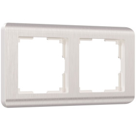 Рамка из поликарбоната на 2 поста Stream перламутровый W0022113