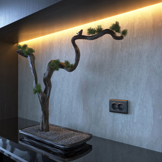 Рамка из поликарбоната для двойной розетки Stream графит W0082104